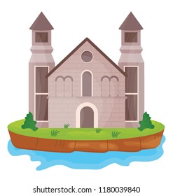 
A flat icon vector graphic of fortress
