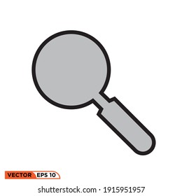 flat Icon vector graphic of magnifying glass , good for template