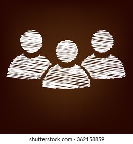 Flat icon. Vector illustration with chalk effect