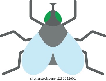 Flat icon vector illustration of a fly.
