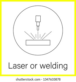 Flat Icon. vector illustration. laser or welding