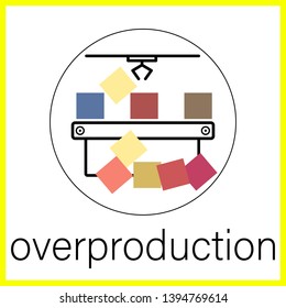 Flat Icon. vector illustration. overproduction