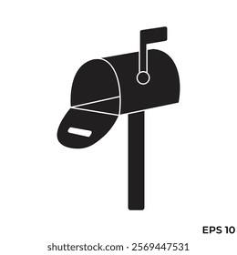 flat icon vector illustration of post box