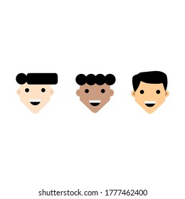 Vector de icono plano de la cara masculina. Carácter de icono plano. 