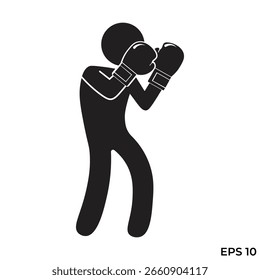 Vector de personas que luchan contra el boxeo