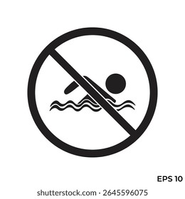 flat icon vector prohibit swimming