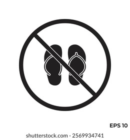 flat icon vector prohibit wearing sandals