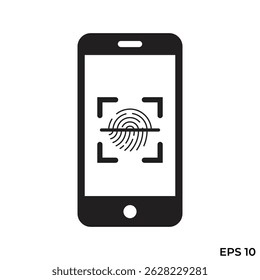 flaches Symbol, Vektorgrafik, Fingerabdrucksperre, Mobiltelefon