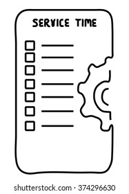 Flat icon vector for the schedule of service time.