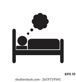 flat icon vector of sleeping person dreaming