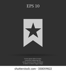 Flat  Icon Vector Web Bookmark Ribbon Icon