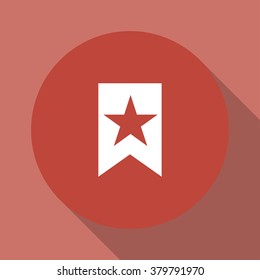 Flat  Icon Vector Web Bookmark Ribbon Icon