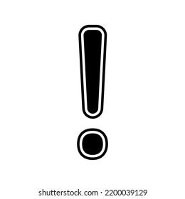 Flat icon vectorized in black color of custom exclamation mark.