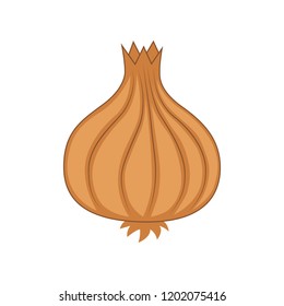 Flat icon vegetable onion isolated on white background. Vector illustration.