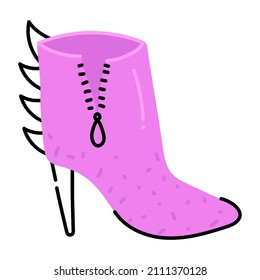 A flat icon of very stylish high heel shoe



