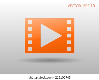 Flat icon of video