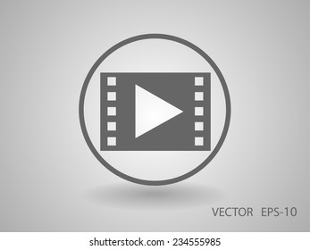 Flat icon of video