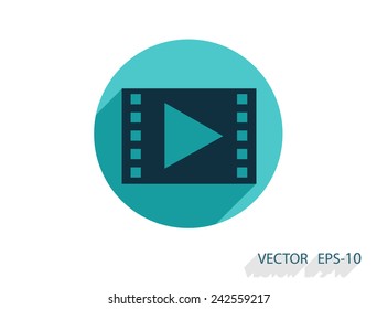 Flat icon of video