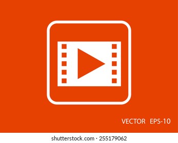 Flat icon of video