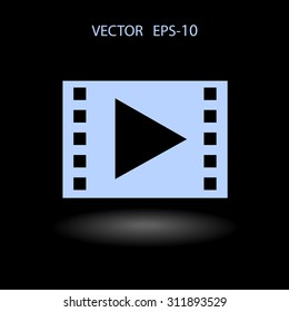 Flat icon of video