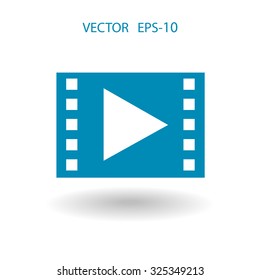 Flat icon of video