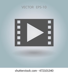 Flat icon of video