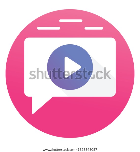 Flat Icon Video Message Stock Vector Royalty Free