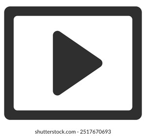 Flat icon of video player icon isolated on white background