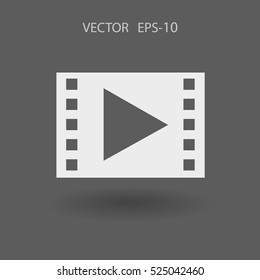 Icono plano del vídeo. ilustración vectorial