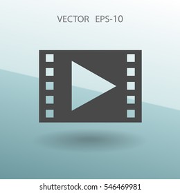 Flaches Symbol für Videos. Vektorgrafik