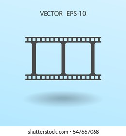 Icono plano del vídeo. ilustración vectorial