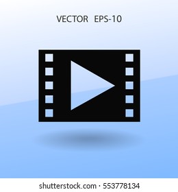 Icono plano del vídeo. ilustración vectorial