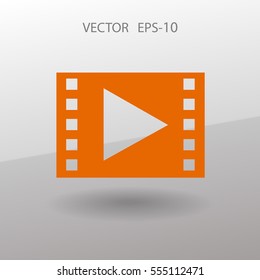 Icono plano del vídeo. ilustración vectorial