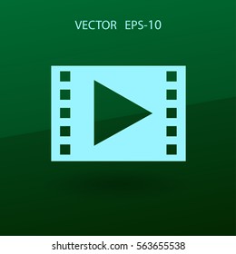 Icono plano del vídeo. ilustración vectorial