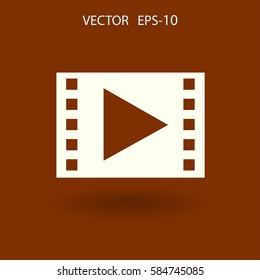 Flaches Symbol für Videos. Vektorgrafik