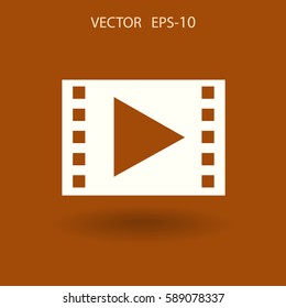 Icono plano del vídeo. ilustración vectorial