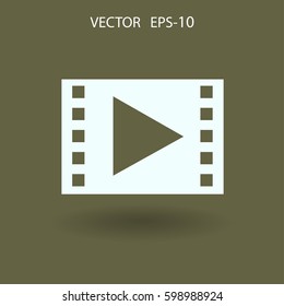 Icono plano del vídeo. ilustración vectorial