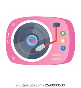 A flat icon of vinyl player 