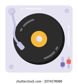 Flat icon of vinyl  player or dj vector design