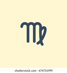 Flat Icon Virgo Element. Vector Illustration Of Flat Icon Virgin Isolated On Clean Background. Can Be Used As Virgo, Virgin And Deva Symbols.