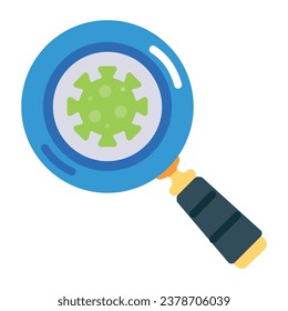 A flat icon of virus research 