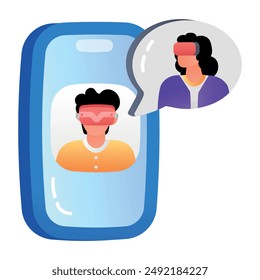 A flat icon of vr dating app 