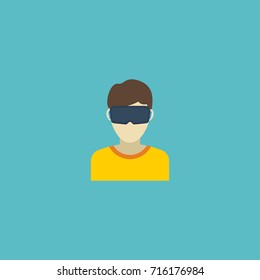 Flat Icon Vr Glasses Element. Vector Illustration Of Flat Icon Virtual Reality Isolated On Clean Background.