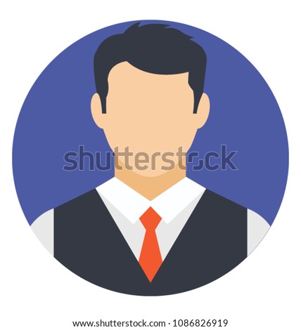
Flat icon of a waiter 

