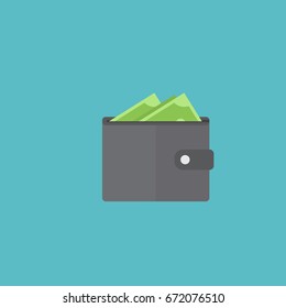 Flat Icon Wallet Element. Vector Illustration Of Flat Icon Billfold  Isolated On Clean Background. Can Be Used As Wallet, Purse And Billfold Symbols.