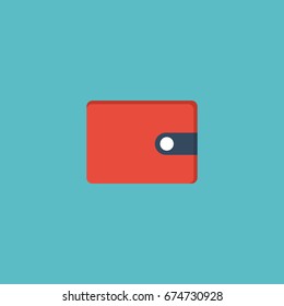 Flat Icon Wallet Element. Vector Illustration Of Flat Icon Purse  Isolated On Clean Background. Can Be Used As Purse, Wallet And Money Symbols.
