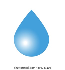 Flat icon water drop with shadow. Rain. Vector illustration.