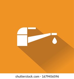   ícono plano de la caída de agua y grifo