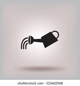 Flat icon. Watering can with water.