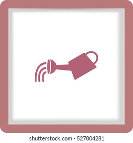 Flat icon. Watering can with water.